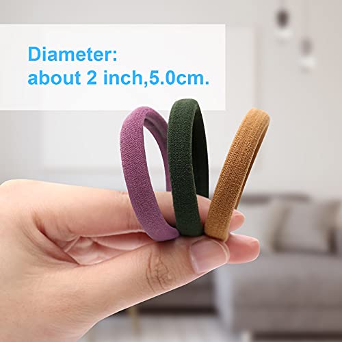 100Pcs Colorful Large Hair Ties, Cotton Hair Bands Seamless Ponytail Holders For Women, Hair Elastics, 10 Colors By Baoli #TOP1
