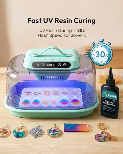 Resiners Resin Curing Machine G3 with UV Resin Light, 2H/1Min Fast Curing, Silicone Mat Included, Deformation-Resistant Reversible Base, Resin Dryer for Epoxy Mold Casting, Jewelry Making, DIY Decor — view 3