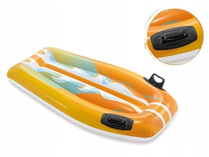 Image of 122x62cm Toddler Surf Board for 6 Years and Above Kids | Inflatable Water Slide Mat with Handles PVC Float for Kids | Joy Riders Pack of 1