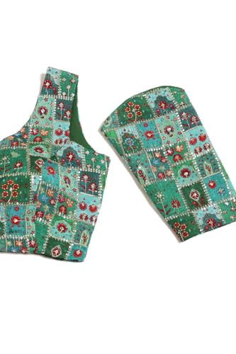 Image of Soch Womens Georgette Floral Print Padded Blouse with Zari