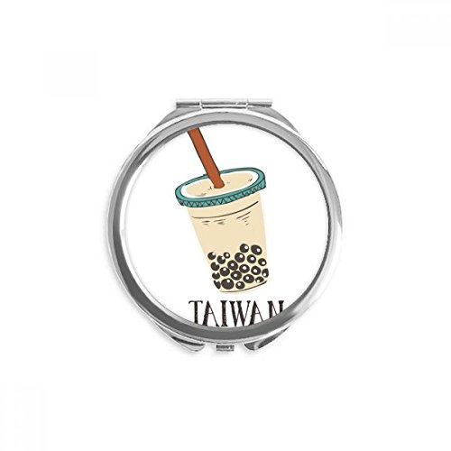 Miroir rond de poche bulle thé au lait perle maquillage portable en format voyage compact
