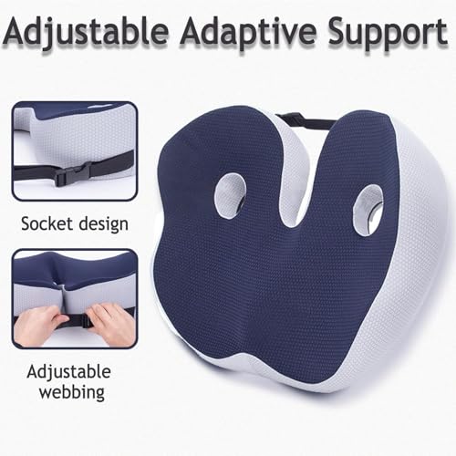 Cojín de asiento de espuma viscoelástica para aliviar el dolor de espalda, almohadilla ortopédica para silla de oficina y coche