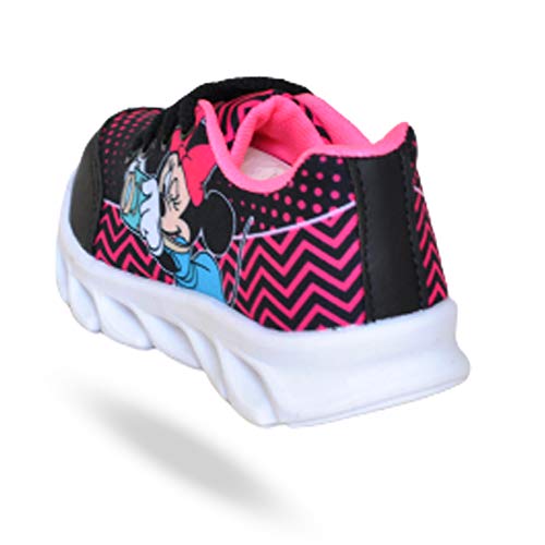 Tenis Feminino De Led Infantil Minnie Mouse Disney Meninas Cor:Preto;Tamanho:33