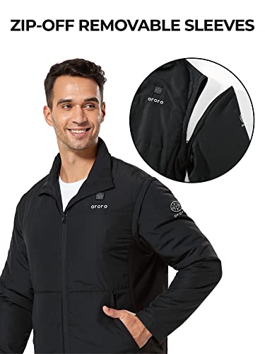 ORORO Men's Heated Golf Vest with Zip-off Sleeves, Heated Golf Jacket with Battery (Charger Not Included)2