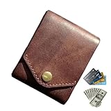 Minimalistische PU-Leder-Geldbörse für Männer - Dünne Schnappverschluss Kartenhalter, Vintage-Stil Kompakte Brieftasche, leichtes Fronttaschen-Design | Schlanker Herrenbeutel für den täglichen