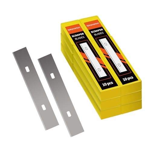 Image of 4 inch Scraper Blades 60 pcs Replacement Stainless Steel Razor Blade for Scraper to Remove Wallpaper Adhesive Vinyls