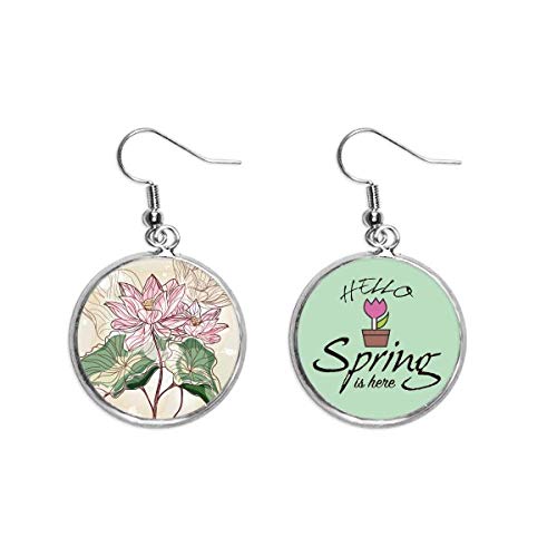 Pendientes flor de loto acuarela para looks de primavera y terraza