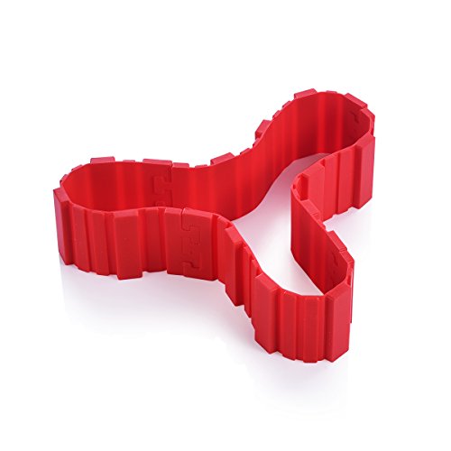 Rophie 4 PCS Flexible silicona DIY pasteles moldes de cocción - Diseñar sus pasteles de cualquier forma (Rojo)