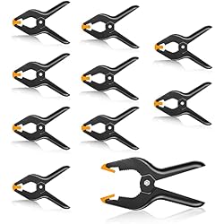 FUDESY Spring Clamps, 4.5in Plastic Heavy Duty Backdrop Clips,Black,10 Pack | Large Professional Backdrop Clamps for Photography Studio, Backdrop Stand, Balloon Arch, Crafts, Woodworking, Decoration