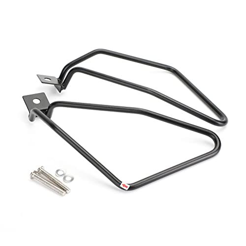 Areyourshop Black Saddlebag Support Mounting Bracket for Sportster 883 Fat bob FXDF Dyna BK