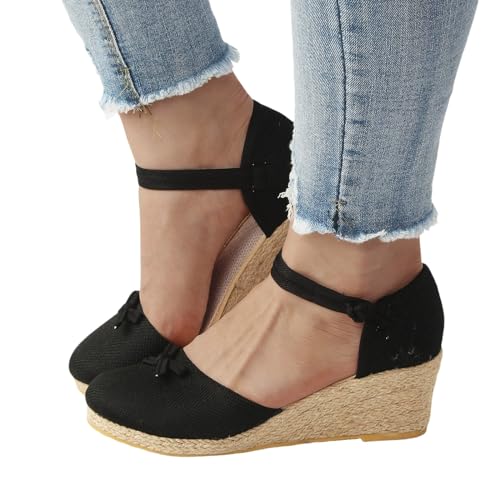 Chaussure espadrille compensée en toile et finitions soignées chic - 2