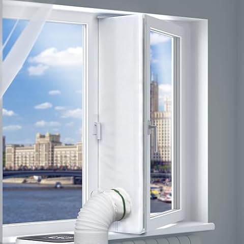 400CM(157") Portable AC Window Seal, Casement Window Vent Kit Seal Kit for Portable Air Conditioner Dryer, 100% Sealing Waterproof Easy to Install for Crank Out/Awning/Skylights Window Cover