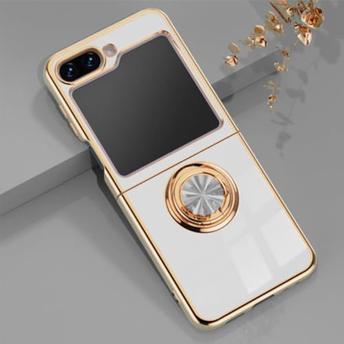 Coque Samsung Z Flip 7 avec anneau magnétique rose galvanisé pour smartphone pliable