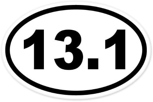 13.1 Oval Half Marathon Run car bumper window sticker 5" x 3"