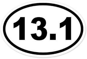 Decalgeek 13.1 Oval Half Marathon Run car Bumper Window Sticker 5" x 3"