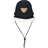 Steiff Baby-Mädchen mit süßer Teddybärapplikation Mütze, Navy, 043