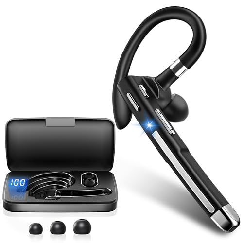 Boytond Bluetooth Headset V6.1,100Hrs Talk Time Wireless Earpiece with Mic for Work,CVC8.0 Noise Cancelling Wireless Earbud, Business Earbud with 500 mAh Charging Case for Trucker/Home/Office Work