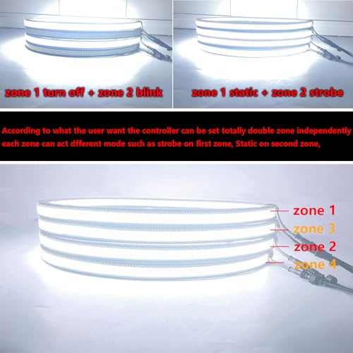 Image of 4PCS 17 inch Ultra-Bright Double Side Triple Row 7840 Pure White Wheel Lights for Truck Car,APP & RF Remote Control Wheel Weel Ring Rim Lighting kit with Strobe Blink Modes,Waterproof IP68,12V