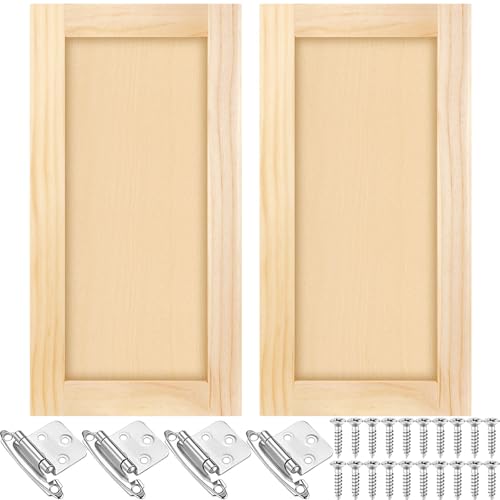Comparison: Best Wood For Cabinet Doors 10 Cinnvoice 2 Pcs 12'' W x 24'' H Unfinished Pine Kitchen Cabinet Door Replacement with 4 Pcs Cabinet Hinges Wood Shaker Door Front Replacement for Kitchen, Bathroom, Vanity