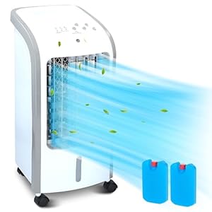 JUNG Alpina Mobiele airconditioning zonder afvoerslang, stil, 60 dBA, 2-in-1 – luchtkoeler, luchtbevochtiger, mobiele ventilator met waterkoeling, mobiele airconditioner