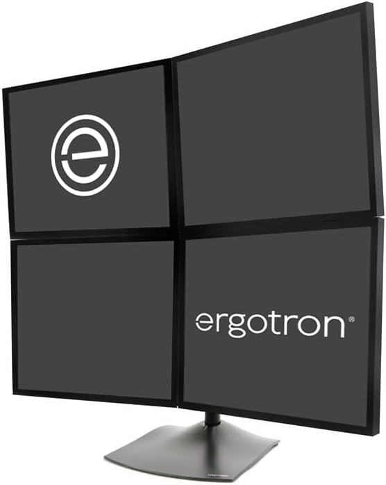 Ergotron Black Steel Quad Monitor Desk Stand