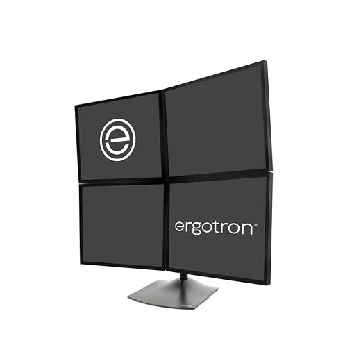 Ergotron – DS100 Quad Monitor Stand for Desk, Four Monitor VESA Mount – for 4 Monitors Up to 24 Inches, 0 to 31 lbs Each