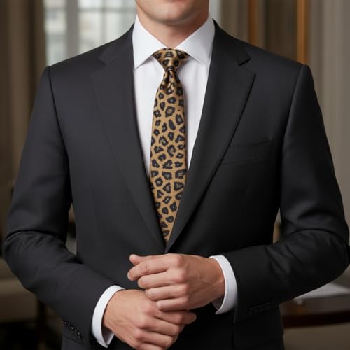 Classic Leopard Necktie for Men - Fashion Cheetah Print Tie for Business Wedding Party