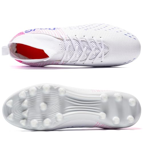 Image of Youth Soccer Cleats Mens Training Football Cleats Lightweight Womens High-top Soccer Shoes AG, Tacos de Futbol para Hombre
