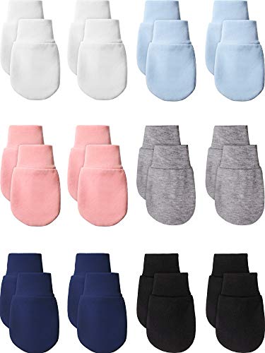 14 Pairs Newborn Baby Mittens Gloves Cotton Infant Toddler No Scratch Mittens for 0-6 Months Baby Boys Girls (Multi-Color)