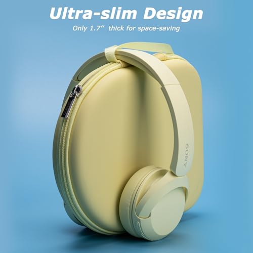 Image of Ginsco Case Compatible with Sony WH-CH520 Wireless Headphones Bluetooth On-Ear Headset with Microphone, with JBL Tune 510BT /520BT /500BT /Junior 320 Ultra-Slim Case for On Ear Headphones (Butter Yellow)