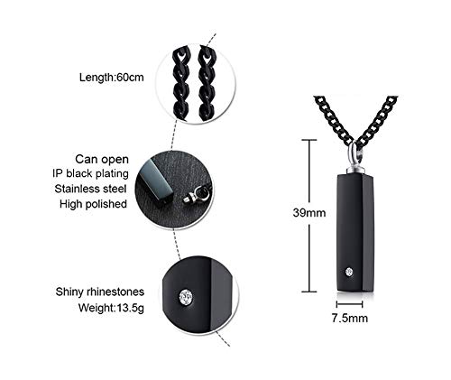 VNOX Personalized Forever in My Heart Cremation Jewelry Cube Urn Necklace for Ashes Keepsake Memorial Cremation Pendant,24" Chain+ Funnel Fill Kit 6