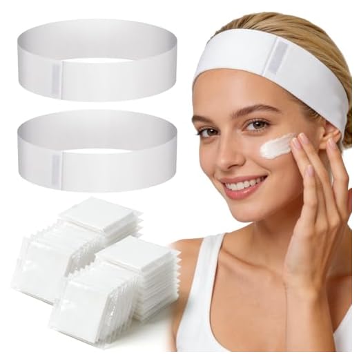 EMOIEMO 15 Rollen Selbstklebender Verband - 7.5cm x 4.5m Vliesstoff Selbsthaftende Bandage, Haftbandage Elastische Binde, Kohäsive Bandage, Ideal für Hand- & Knöchelverstauchungen und Schwellungen 4 Noverlife 100 STÜCKE Einweg-Spa-Gesichtsstirnbänder, elastisches Stirnband mit verstellbarem Zauberband, Stretch-Vlies-Gesichts-Bandeau, weiches Hautpflege-Stirnband mit praktischem Verschluss