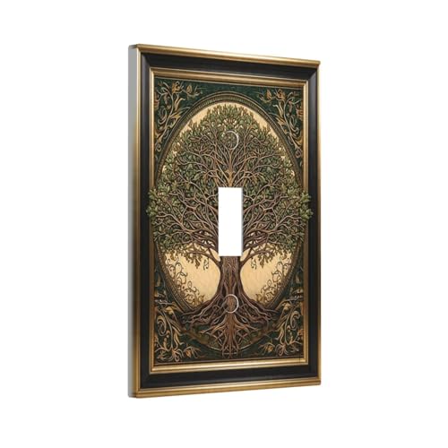 Couvre-interrupteur arbre de vie plaque décorative pour interrupteur électrique - 3