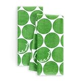 Kate Spade New York Joy Dot Kitchen Towels 2-Pack Set, Absorbent 100% Cotton Velour, Green/Cream, 17'x28'