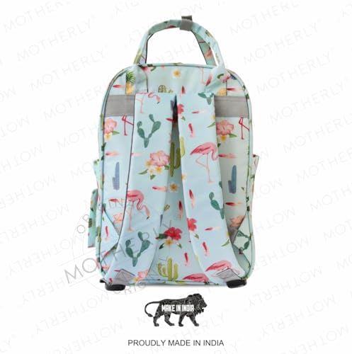 Image of Motherly Printed Diaper Bag for Mothers for Travel, Maternity Bag for Newborn Baby, Mothers Travelling Bag, Multiple Pocket Water Resistant Baby Bag, Hospital Bag for moms (Cactus Light Green)