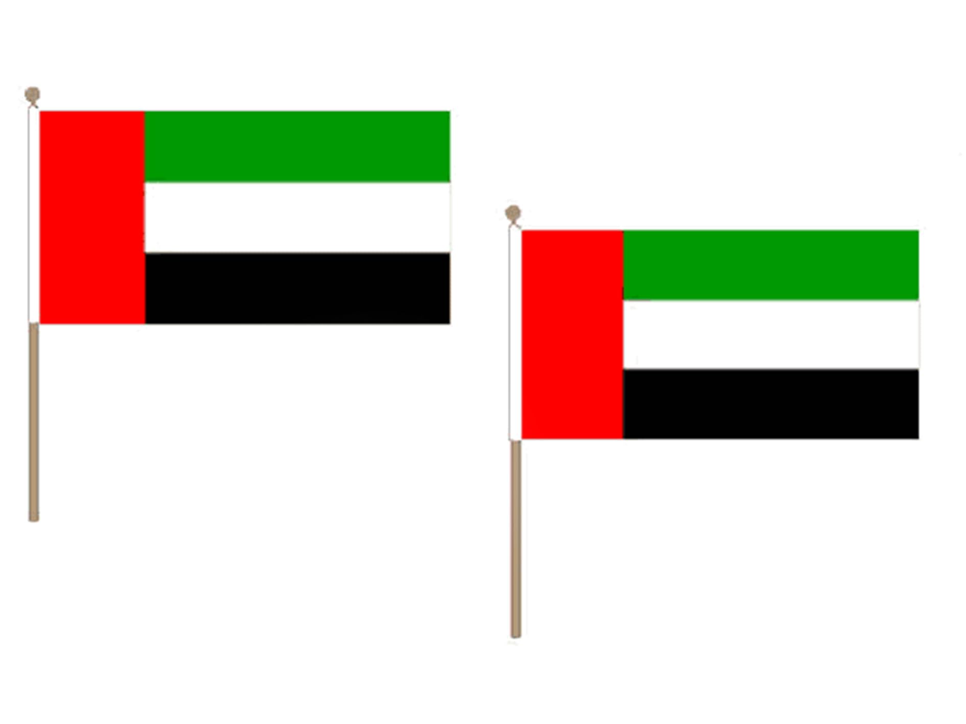 Drapeau Emirats Arabes Unis 45x30cm monté sur hampe en bois AZ FLAG