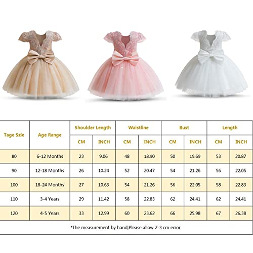 Nnjxd Baby Girl Lace Princess Dress Pageant Party Bowknot Toddler Girls Ball Gown 2007 Yellow Size(100) 18-24 Months #TOP6