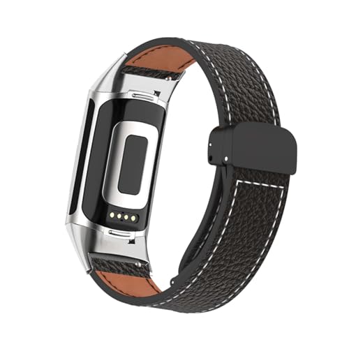 Bracelet en cuir Fitbit Charge 5 et 6 réglable pour le bureau et le quotidien chic