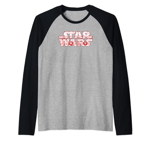 T-shirt Star Wars raglan rouge et blanc logo de Noël classique pour homme et femme