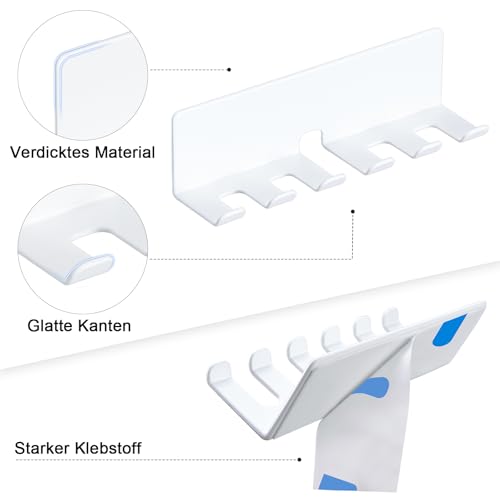 GGQ Zahnbürstenhalter Elektrische Zahnbürste - Zahnbürstenhalter Wand Ohne Bohren, Aufsteckbürsten Halter, Elektrische Zahnbürste Halterung, Selbstklebend Zahnbürstenkopf Halter (Weiß, Groß) 6