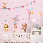 Jungle Animals Party Wall Decals Elephant Lion Fox Bear Wall Stickers Peel and Stick Wall Art for Kids Girls Bedroom Living Room Nursery Playroom Classroom Wall Decor - Image 2