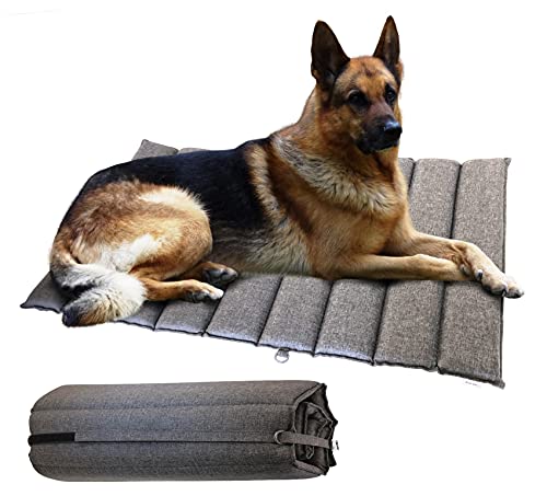 Foreman Foldable Dog Bed - Travel Pet Mattress- Outdoor Indoor Waterproof Heavy Duty Dog Bed Foam Mattress, Durable Water Resistant, Portable and Camping Travel Pet Mat. XL 42"-26", Gray