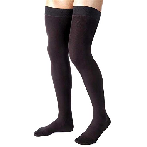 Image of Men's 20-30 mmHg Closed Toe Thigh High Support Sock Size: Medium