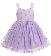 IDOPIP Toddler Baby Girls Butterfly Tutu Dress Summer Sleeveless Princess Butterfly Birthday Part...