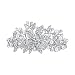 EVER FAITH Austrian Crystal Bridal Hibiscus Cream Simulated Pearl Hair Clip Barrette Clear Silver-Tone