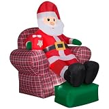 Airblownยฎ Santa in Recliner Scene 6 Ft. Inflatable Christmas Outdoor Yard Decor
