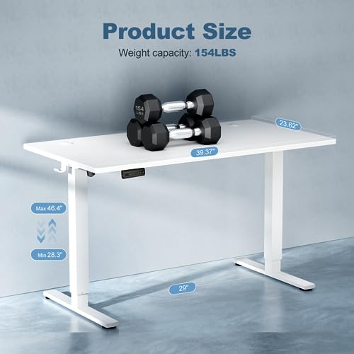 image for DUMOS 40 Inch Electric Standing Desk Height Adjustable, Sit to Stand U