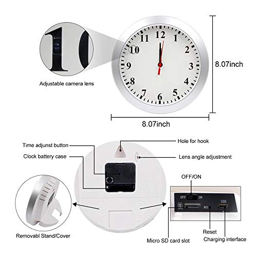 GEQWE 1080P HD WiFi Telecamera Nascosta Orologio