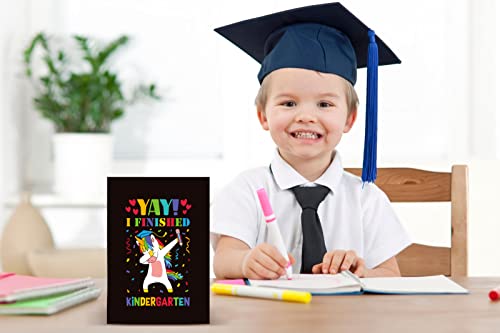 Facraft Kindergarten Graduation Card,Unicorn Yay I Finished Kindergarten Greeting Cards Class Of 2022 Kindergarten Graduation Gift Cards With Envelope For Kids Boy Girl Kindergarten Graduates #TOP3
