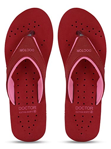 DOCTOR EXTRA SOFT Chappal Care Orthopaedic and Diabetic Comfort Doctor Flip-Flop and House Slipper's para mujer, Rosa, 5 UK